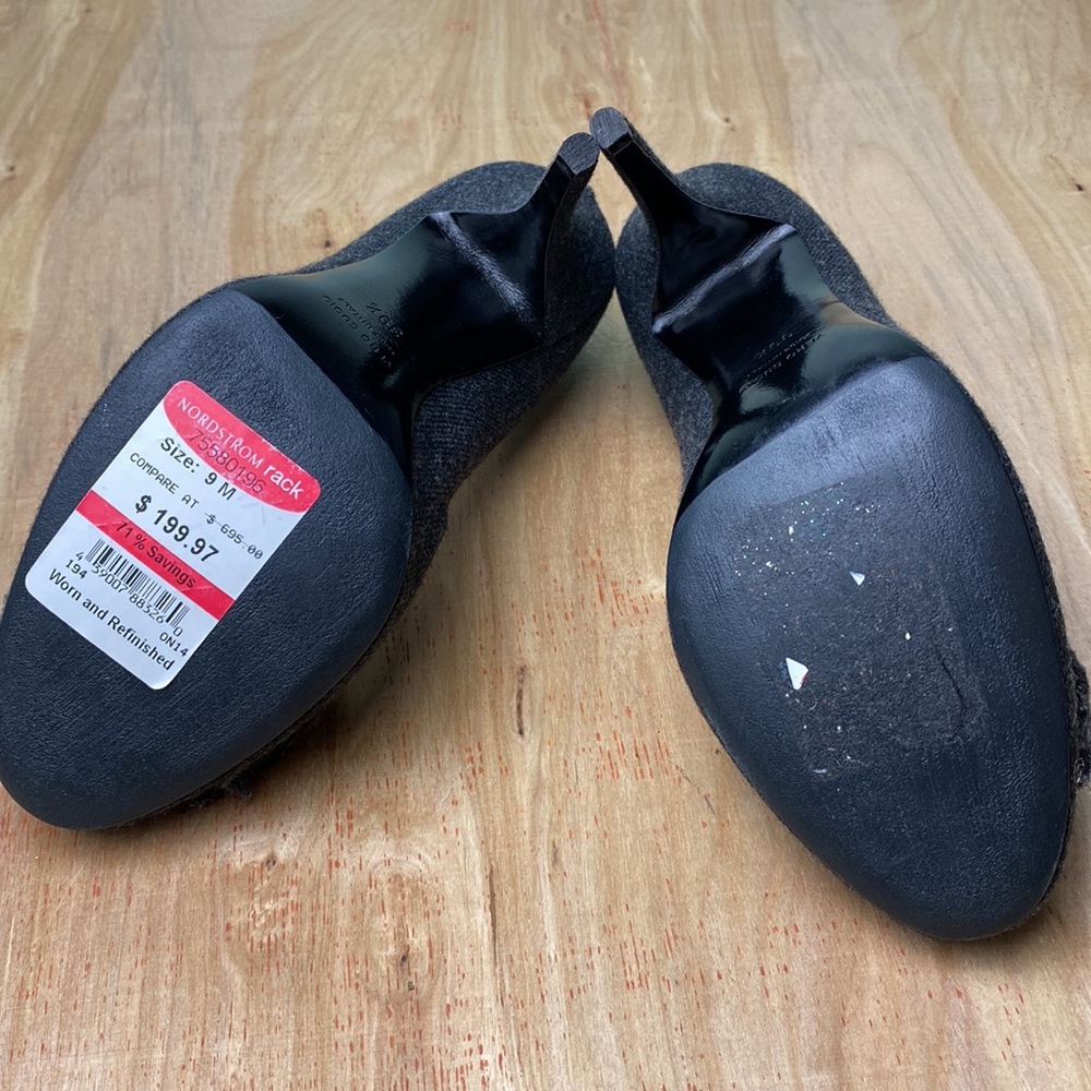 Lanvin Charcoal Distressed Heels - Picture 4 of 6